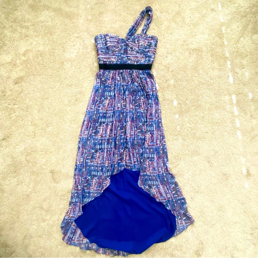 BCBG • Purple Chiffon Dress, One Strap, Size 2